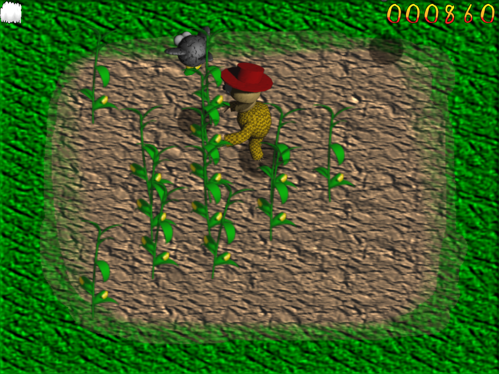 Scarecrow: Heart of Straw (Windows) screenshot: The crows will steal the corn if you don't stop them.