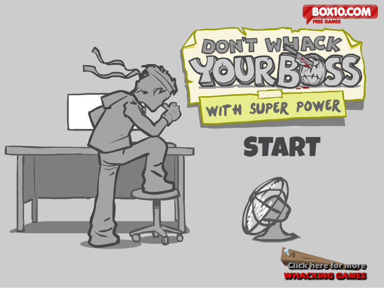 Whack Your Boss with Super Power (Browser) screenshot: Title screen