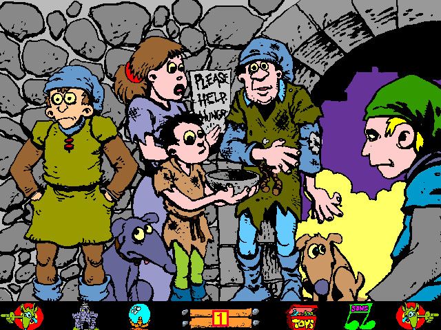Hunchback of Notre Dame (Windows 3.x) screenshot: Page 1 of the storybook