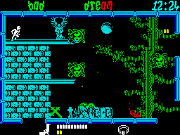 Frightmare (ZX Spectrum) screenshot: Only passed a few screens so far and already down to my last life.