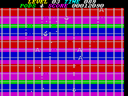 P.O.D.: Proof of Destruction (ZX Spectrum) screenshot: Level 3 again, note the new background combination