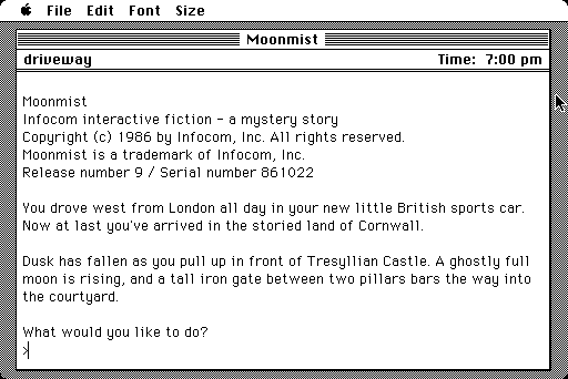 Moonmist (Macintosh) screenshot: Title