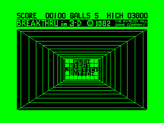 3-D Brickaway (TRS-80 CoCo) screenshot: Title