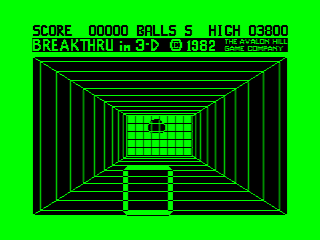 3-D Brickaway (TRS-80 CoCo) screenshot: Game start