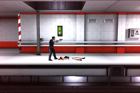 Mirror's Edge (iPhone) screenshot: Guns don't kill people, bullets do.