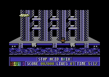 Rainbow Warrior (Commodore 64) screenshot: Right down