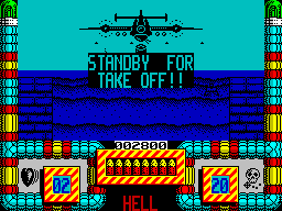 Hellfire Attack (ZX Spectrum) screenshot: Great I start level 2 right in front of the gun ship