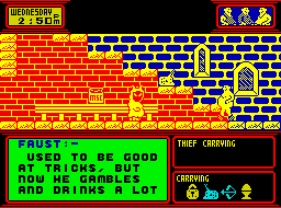 Streaker (ZX Spectrum) screenshot: Examining the thief