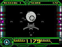 Galaxy Force II (ZX Spectrum) screenshot: Enemy fighters ahead