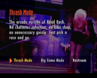 Road Rash (PlayStation) screenshot: Main menu.