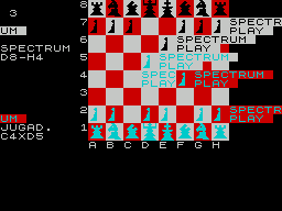 Megachess (ZX Spectrum) screenshot: Pawn taken