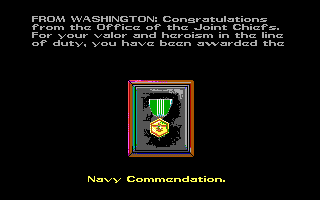 Red Storm Rising (DOS) screenshot: Received a medal!