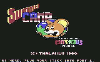 Summer Camp (Commodore 64) screenshot: Title screen
