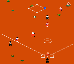 Dusty Diamond's All-Star Softball (NES) screenshot: Pop fly