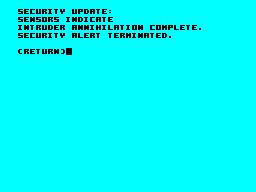 Hacker II: The Doomsday Papers (ZX Spectrum) screenshot: They got me.