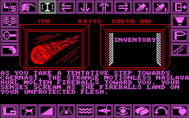 Shard of Inovar (Amstrad CPC) screenshot: A none too friendly welcome. It doesn't pay to go here without some form of protection