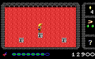 Dark Ages: Volume 3 - Dungeons of Doom (DOS) screenshot: Small platforms before a curtain of lava