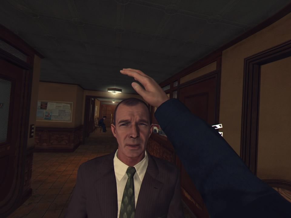 L.A. Noire: The VR Case Files (PlayStation 4) screenshot: Don't touch the hair.... not the hair!