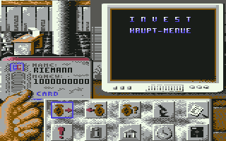 Inve$t (Commodore 64) screenshot: Main menu