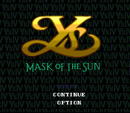 Ys IV: Mask of the Sun (SNES) screenshot: Title screen