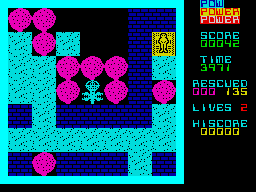 The Survivors (ZX Spectrum) screenshot: Imprisoned myself, need to restart