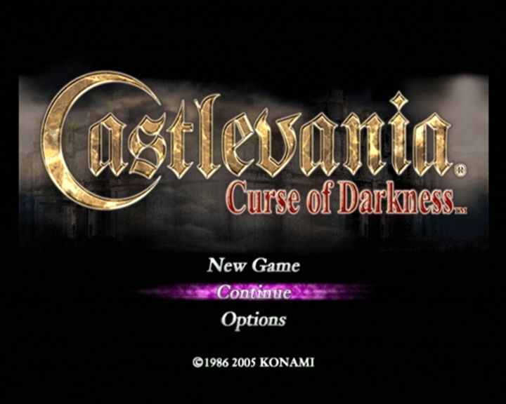 Castlevania: Curse of Darkness (PlayStation 2) screenshot: Main menu