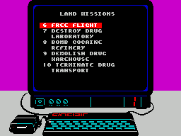 Snow Strike (ZX Spectrum) screenshot: These are the land based missions