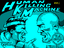 HKM (ZX Spectrum) screenshot: This screen displays as the game loads This, and all other screens look the same on the 48K and 128K versions