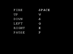 Coliseum (ZX Spectrum) screenshot: Action key re-definition displays the chosen keys.