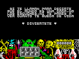 Underground (ZX Spectrum) screenshot: I think this says "If you call to tell you that the world is a shit, do not you stop to listen and see how much you have left of life. Have fun"