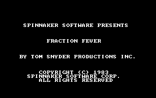 Fraction Fever (PC Booter) screenshot: Title Screen.
