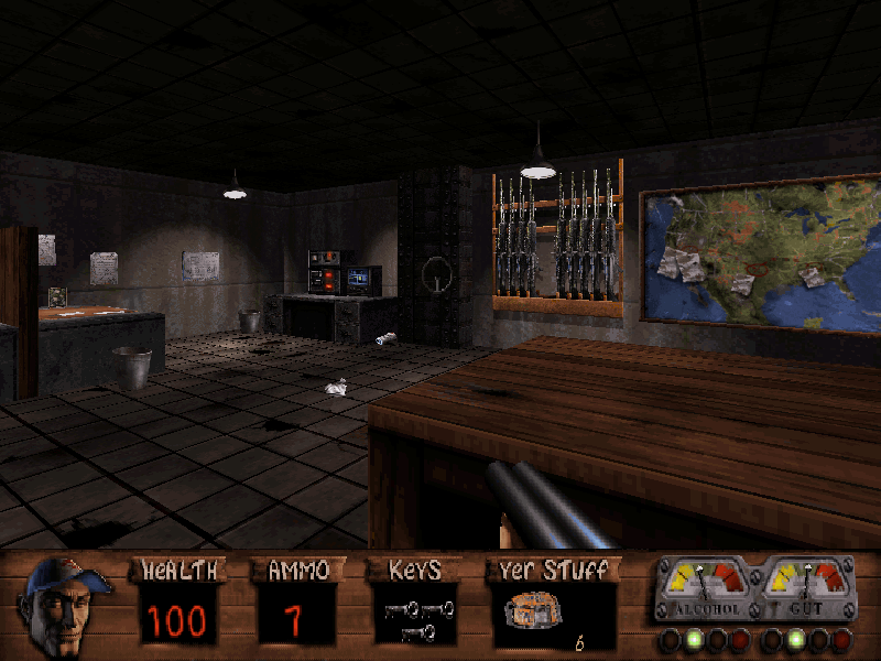 Redneck Rampage Rides Again (DOS) screenshot: Underground shelter