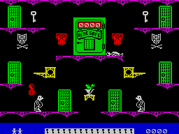 Moonlight Madness (ZX Spectrum) screenshot: Contact with a butler costs a life.