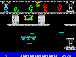 Moonlight Madness (ZX Spectrum) screenshot: Another screen, not the next screen because there's no order in which these screens should be explored