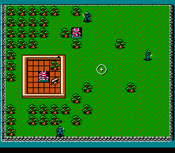 Rampart (NES) screenshot: The hardest scenario. Enemies threaten to conquer the fortress