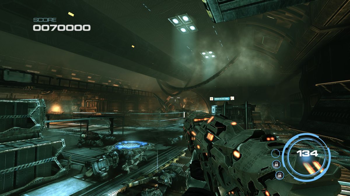 Alien Rage (Windows) screenshot: This game can be hard as heck but it looks really nice overall.