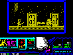 Techno Cop (ZX Spectrum) screenshot: So bad guys appear and get shot, disappearing in a nice tidy puff of smoke