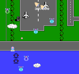 TwinBee (NES) screenshot: Real airplanes