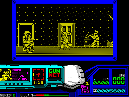 Techno Cop (ZX Spectrum) screenshot: This is the criminal to be apprehended