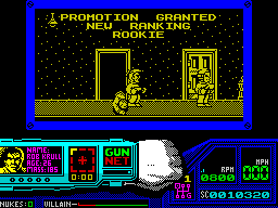 Techno Cop (ZX Spectrum) screenshot: On another play through I got him