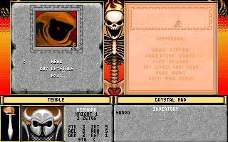 The Red Crystal: The Seven Secrets of Life (DOS) screenshot: Do you really want to be healed by this guy?