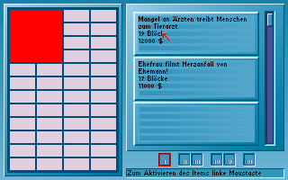 Mad News (DOS) screenshot: The layout editor: Plays headlines, articles and everything the way you want.