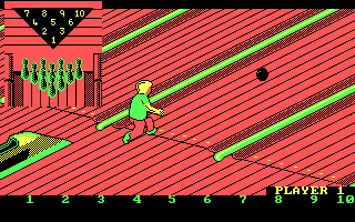 Strike (DOS) screenshot: Launching the Ball.