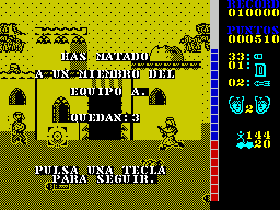 The A-Team (ZX Spectrum) screenshot: Very quickly down to 2 other team members