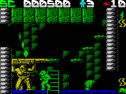 Draconus (ZX Spectrum) screenshot: Whatever it was its restored health. The 'S' in the top right was half filled in and now its full again