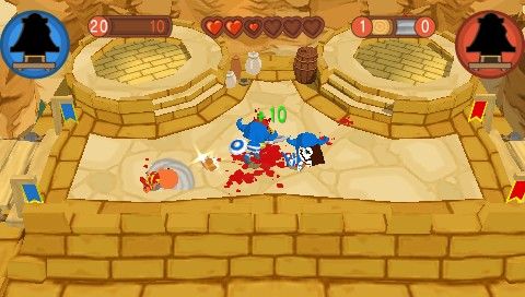 Fat Princess: Fistful of Cake (PSP) screenshot: Yes, there's blood all over
