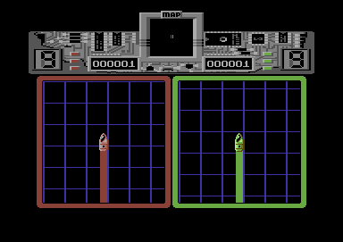 Raster Runner (Commodore 64) screenshot: The action
