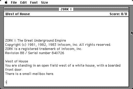 Zork: The Great Underground Empire (Macintosh) screenshot: Title