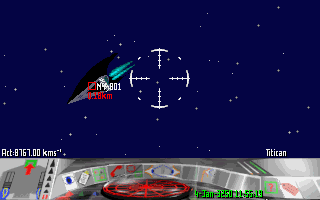Frontier: First Encounters (DOS) screenshot: Just an ordinary fight...
