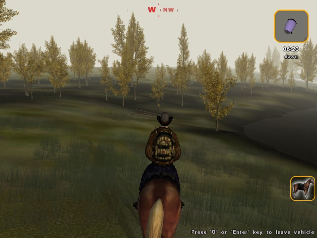 Deer Hunter 2004 (Windows) screenshot: On the Horse (Demo)